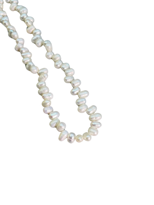 Baroque Pearl Metal Necklace | Buds Fantasy