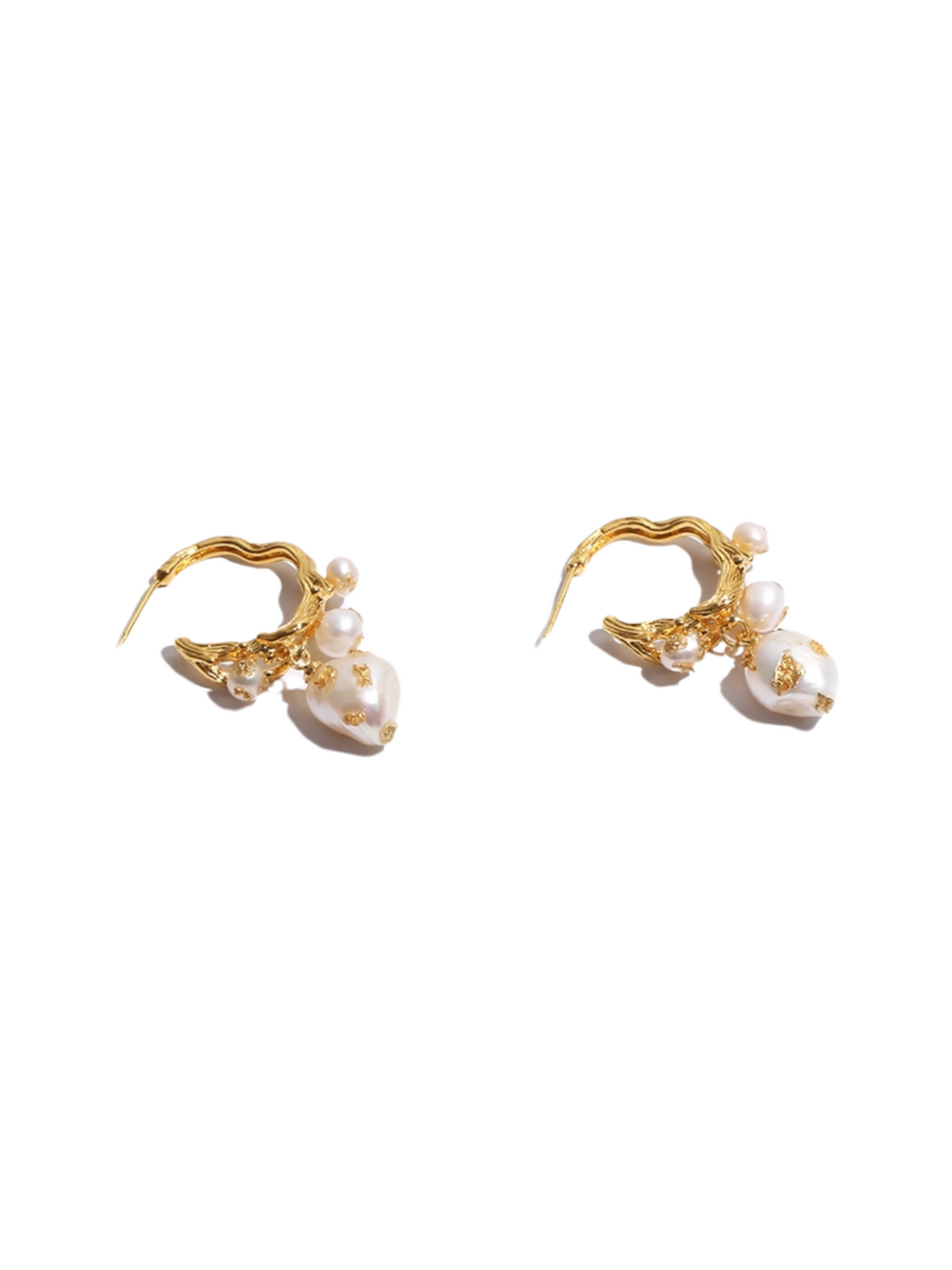 baroque pearl hoop earrings | buds fantasy