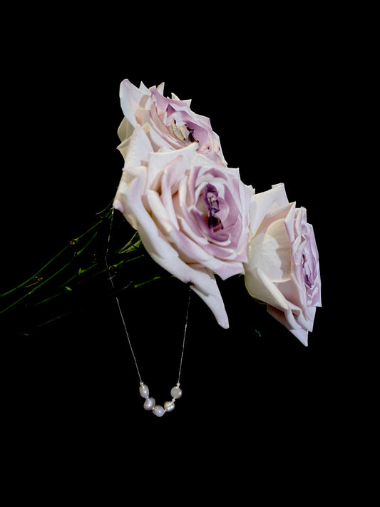 Purple Petal Pearl Necklace