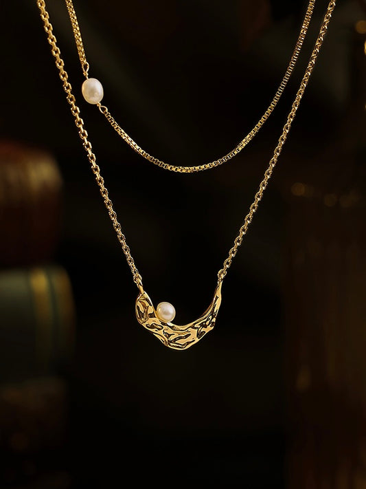 Saturn Pearl Necklace Set