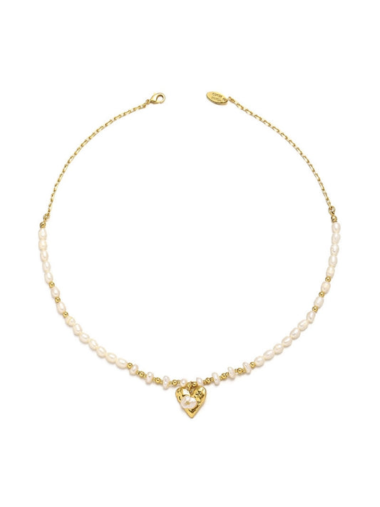 Baroque Pearl Heart Necklace | Buds Fantasy