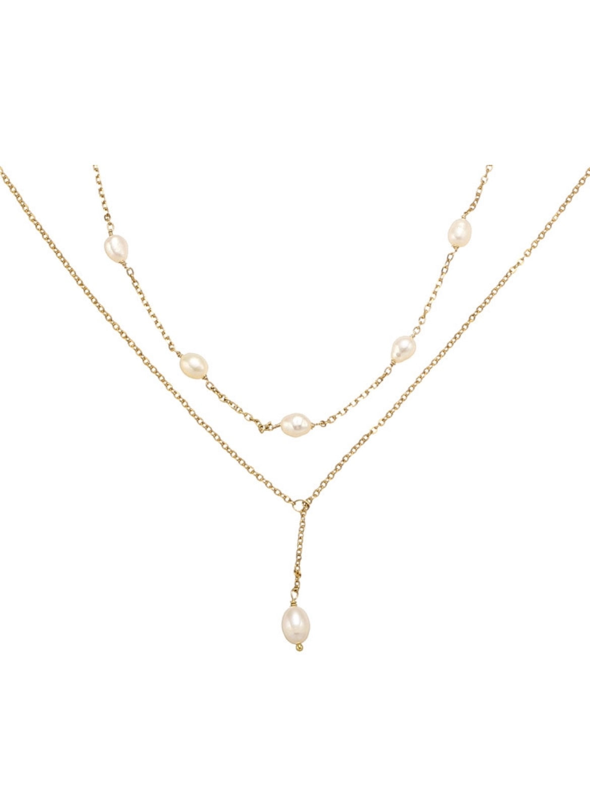 18k gold jewelry | buds fantasy | float pearl necklace set